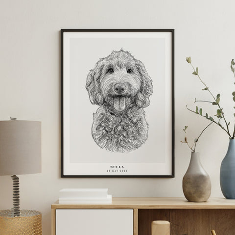PetsPortrait Scribble Huisdieren Portret