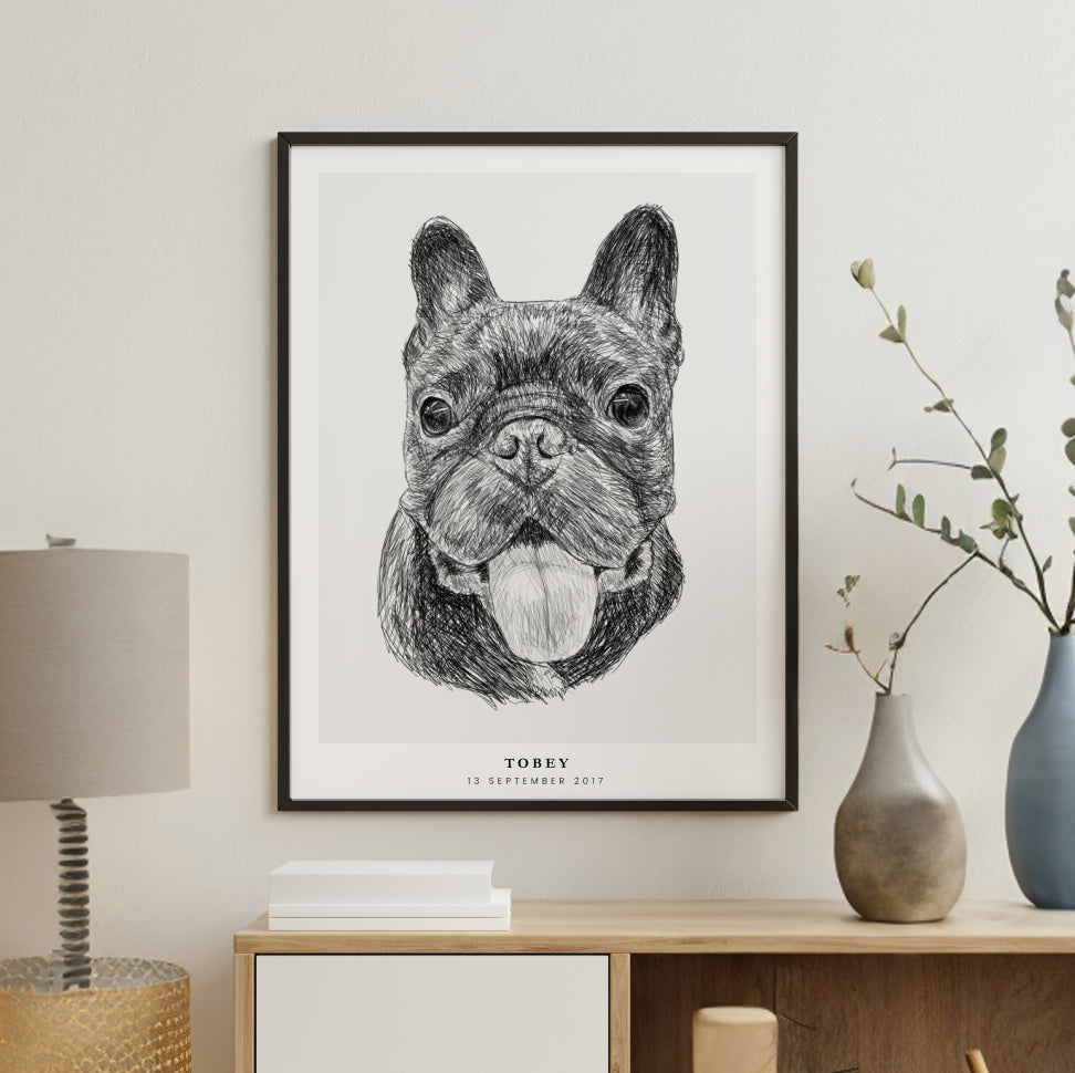 PetsPortrait Scribble Huisdieren Portret