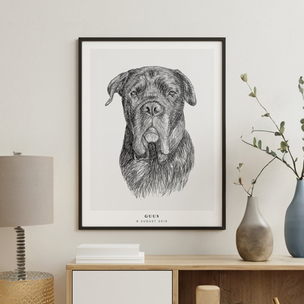 PetsPortrait Scribble Huisdieren Portret