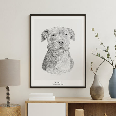 PetsPortrait Scribble Huisdieren Portret