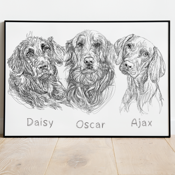 PetsPortrait Scribble Huisdieren Portret