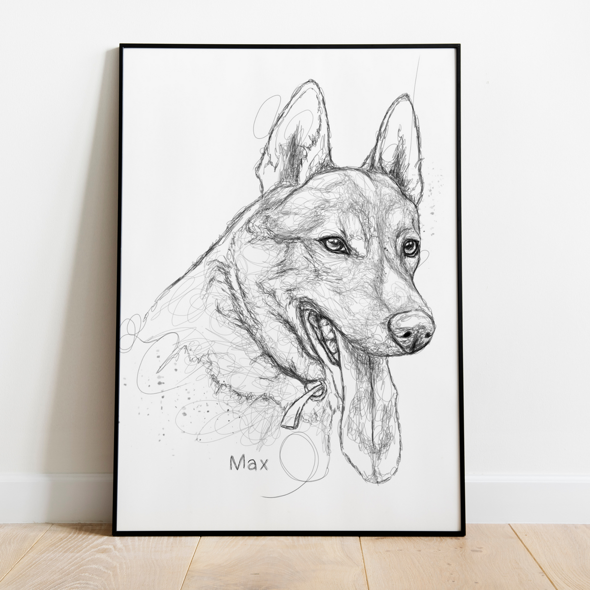 PetsPortrait Scribble Huisdieren Portret