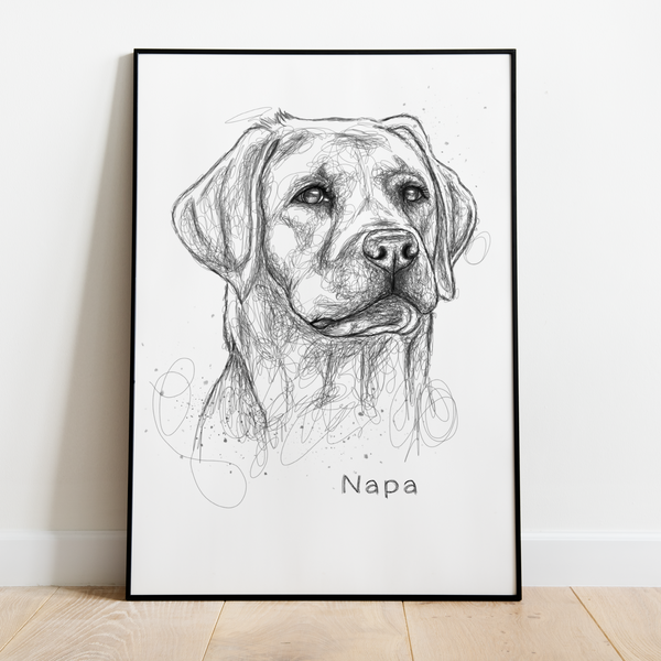 PetsPortrait Scribble Huisdieren Portret