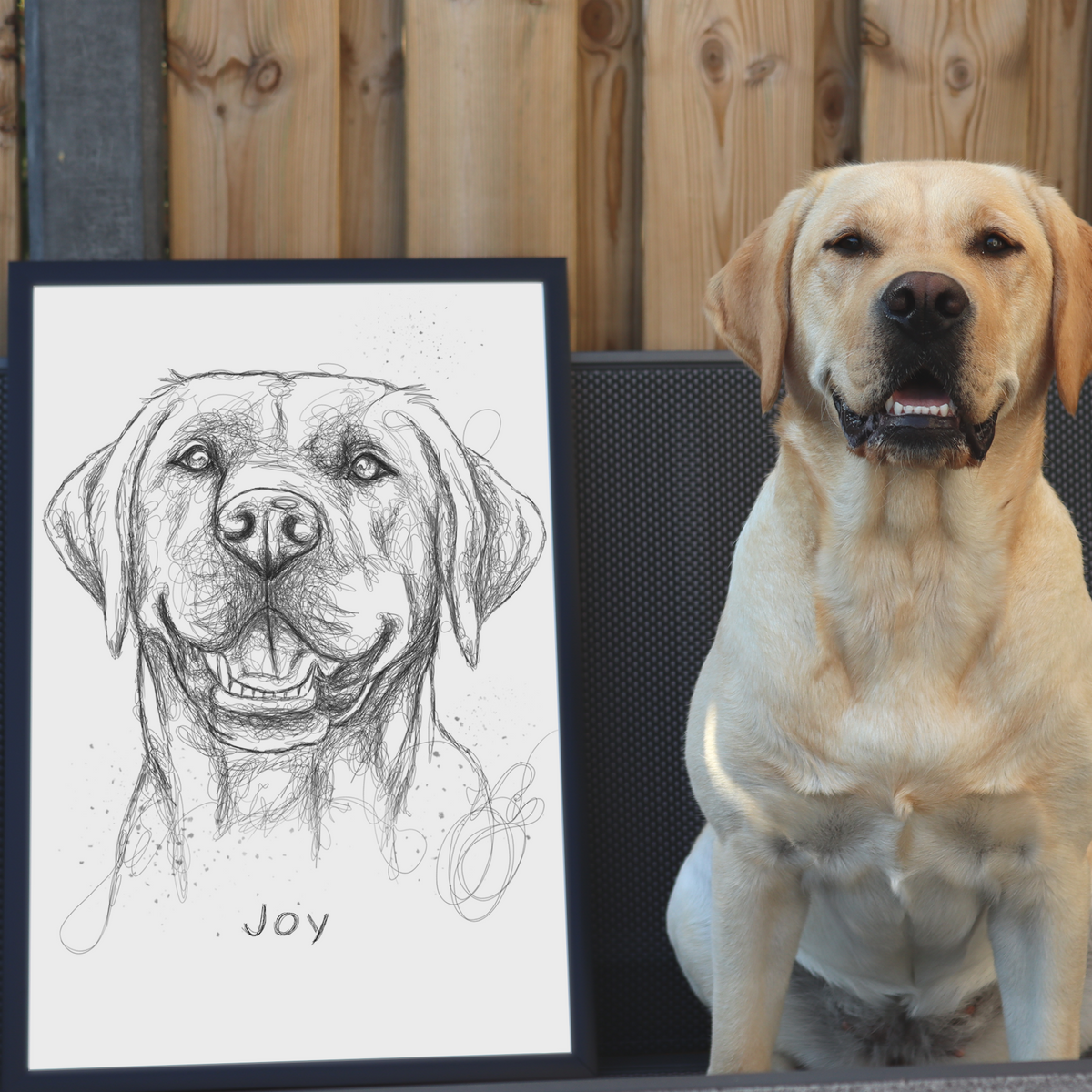 PetsPortrait Scribble Huisdieren Portret