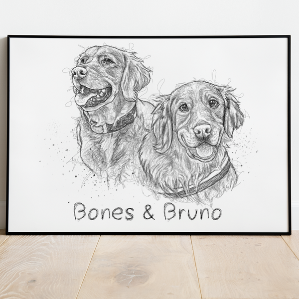 PetsPortrait Scribble Huisdieren Portret