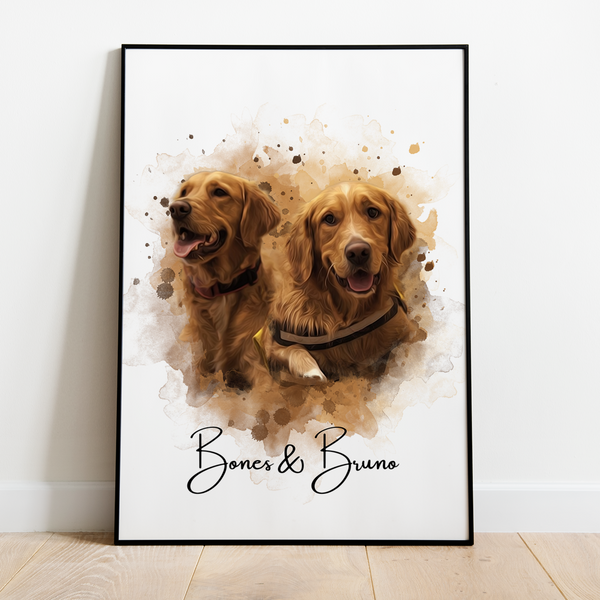 PetsPortrait Waterverf Huisdieren Portret