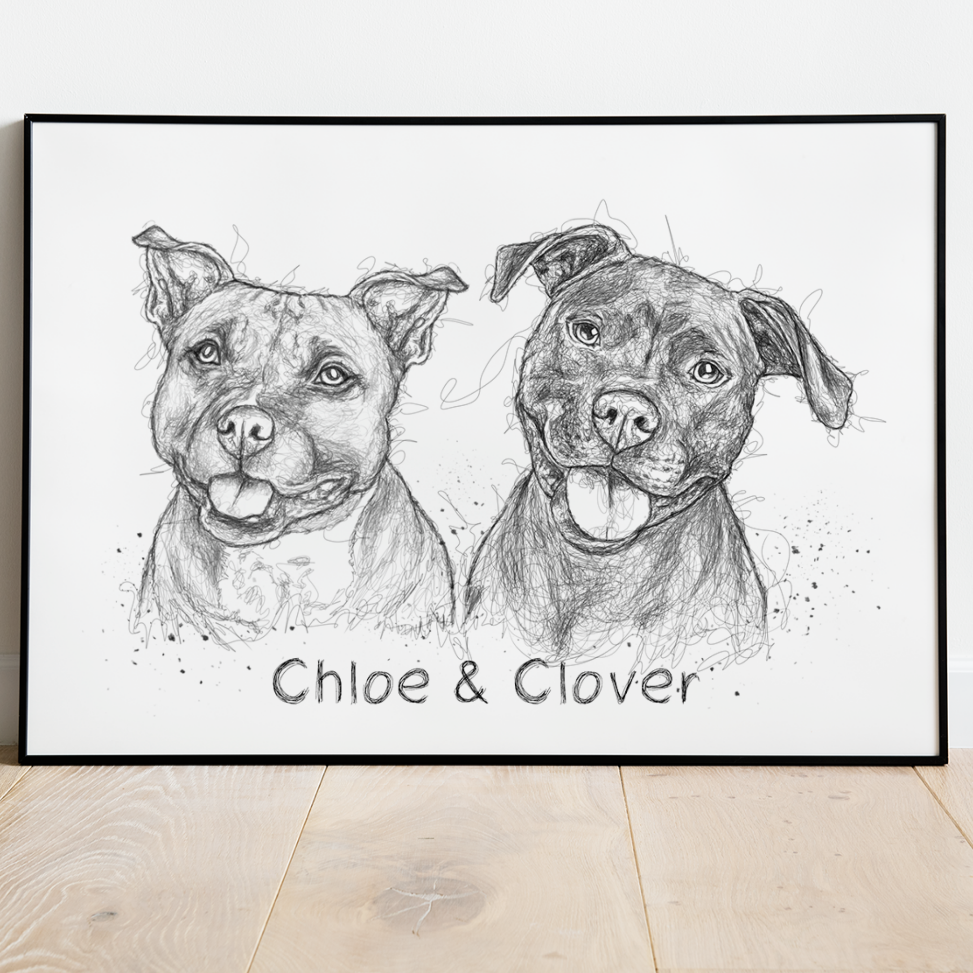 PetsPortrait Scribble Huisdieren Portret