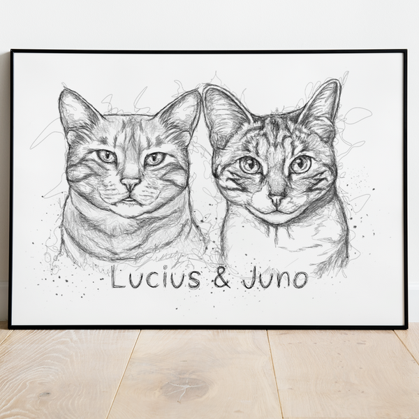 PetsPortrait Scribble Huisdieren Portret